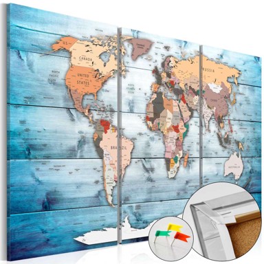 Slika na plutenoj podlozi Sapphire Travels [Cork Map] 60x40